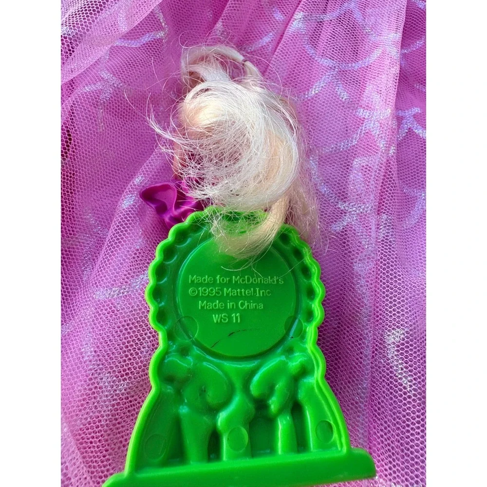 Vintage 1995 Mattel Barbie McDonalds Happy Meal Figure Purple Dress Vanity WS 11